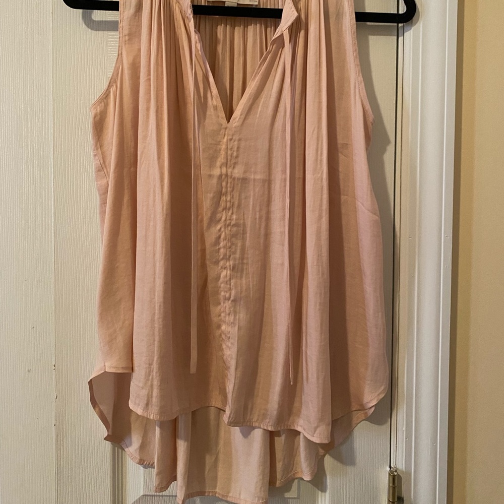 Loft Pale Pink/Blush Pleated Tunic Tank